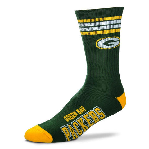 Green Bay Packers  4-Stripe Deuce  Color Performance Crew Socks - Sports Nut Emporium