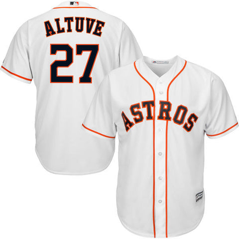 Jose Altuve Men's Houston Astros Majestic White Home Cool Base Player Jersey - Sports Nut Emporium