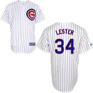 Jon Lester White/ Pinstripe  Chicago Cubs  Cool Base Stitched MLB Jersey - Sports Nut Emporium