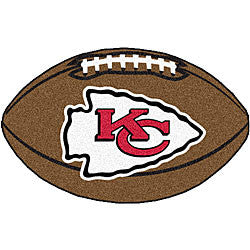Kansas City Chiefs football shaped rug - Sports Nut Emporium