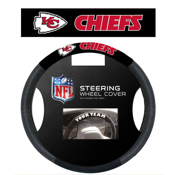 Kansas City Chiefs Poly Suede Steering Wheel Cover - Sports Nut Emporium