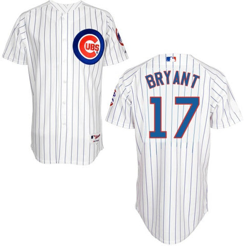 Kris Bryant  Men's Chicago Cubs Majestic Home White/Royal Flex Base Authentic Collection Jersey - Sports Nut Emporium