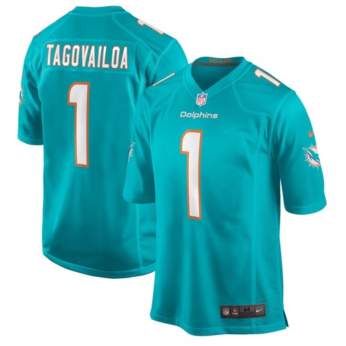 Miami Dolphins mens Tua Tagovailoa aqua cotton Twill Stitched jersey