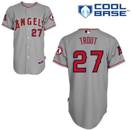 Mike Trout Los Angeles Angels Grey Cool Base Jersey