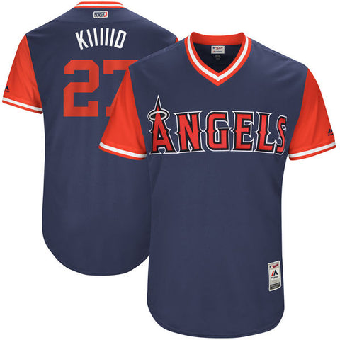 Los Angeles Angels  men's Mike Trout "Kiiiiid" Majestic Navy 2017 Players Weekend Jersey - Sports Nut Emporium