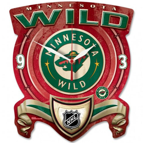 Minnesota Wild High Def. Plaque style wall Clock - Sports Nut Emporium