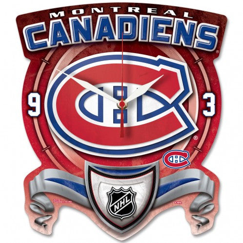 Montreal Canadins High Def. Plaque Style wall Clock - Sports Nut Emporium