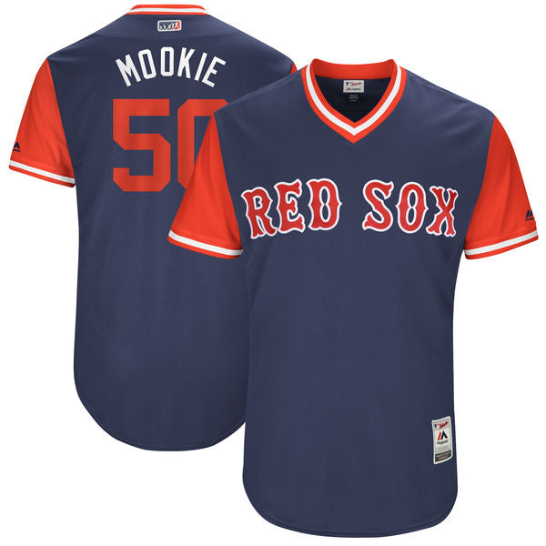 Boston Red Sox  Men's Mookie Betts "Mookie" Majestic Navy 2017 Players Weekend  Jersey - Sports Nut Emporium