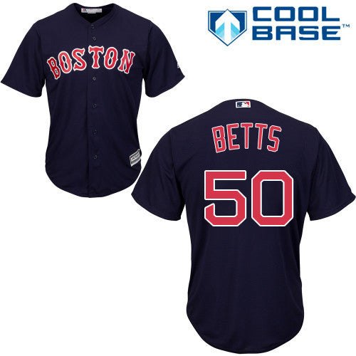 Navy Blue Mookie Betts  Men's  Majestic MLB Boston Red Sox Cool Base Alternate jersey - Sports Nut Emporium