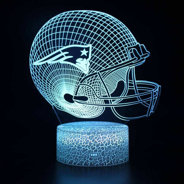 New England Patriots 3 D optical illusion helmet   light