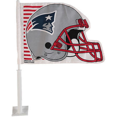 New England Patriots  Helmet Shaped Car Flag - Sports Nut Emporium