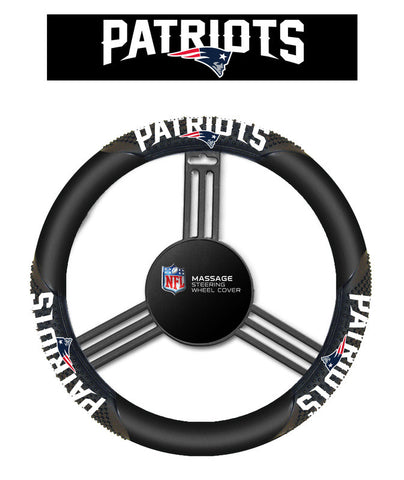 New England Patriots Massage Grip Steering Wheel Cover - Sports Nut Emporium