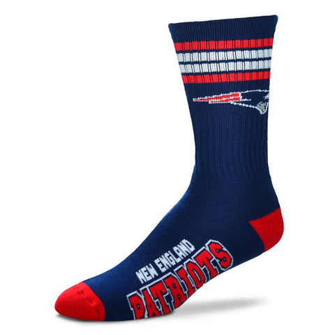 New England Patriots  4-Stripe Deuce  Color Performance Crew Socks - Sports Nut Emporium