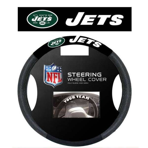 New York Jets Poly Suede Steering Wheel Cover - Sports Nut Emporium
