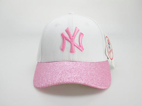 New York Yankees New Era White/Pink Shimmer Shine 9FORTY Adjustable Hat - Sports Nut Emporium