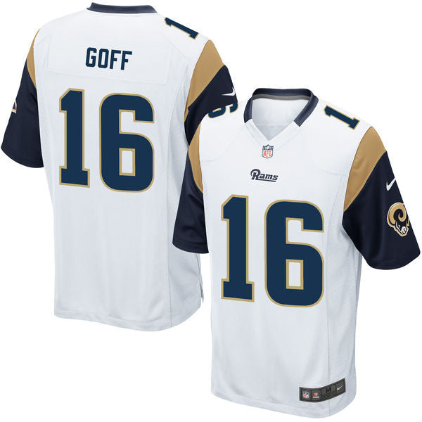 Jared Goff Los Angeles Rams Men's White Stitched Elite Jersey - Sports Nut Emporium