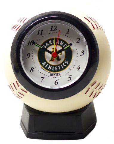 Oakland A's baseball shaped alarm clock - Sports Nut Emporium
