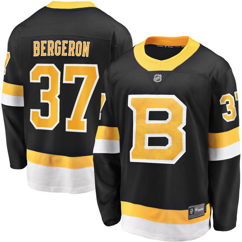 Men's Boston Bruins Patrice Bergeron Black Alternate Premier Breakaway Player Jersey - Sports Nut Emporium