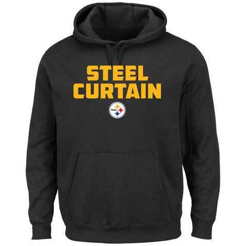 Pittsburgh Steelers Black STEEL CURTAIN Pullover Sweatshirt - Sports Nut Emporium