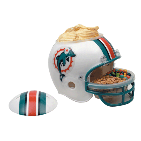 Miami Dolphins snack helmet.