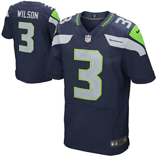 Nike Seattle Seahawks No3 Russell Wilson Steel Blue Team Color Women's Stitched NFL Elite Drift Fashion Jersey