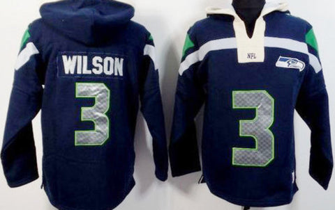Russell Wilson Navy Blue Player Winning Method Pullover NFL Hoodie - Sports Nut Emporium