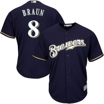 Ryan Braun Milwaukee Brewers Men's Majestic Alernate Blue Jersey - Sports Nut Emporium
