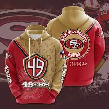 San Francisco 49ers Light weight 3D design pullover hoodie