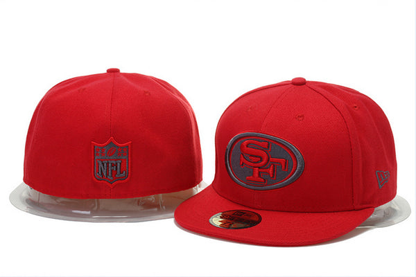 San Fransisco 49ers NEW ERA NFL POP GRAY BASIC 59FIFTY CAP RED - Sports Nut Emporium