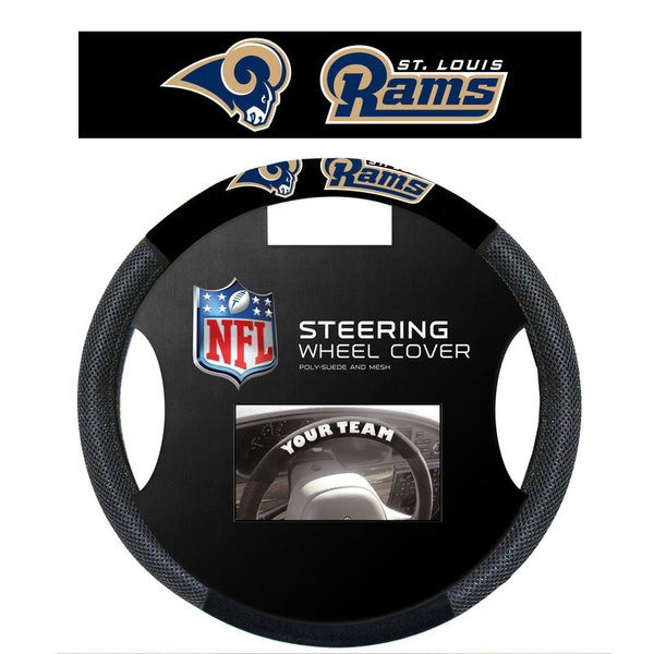 St Louis Rams Poly Suede Steering Wheel Cover - Sports Nut Emporium