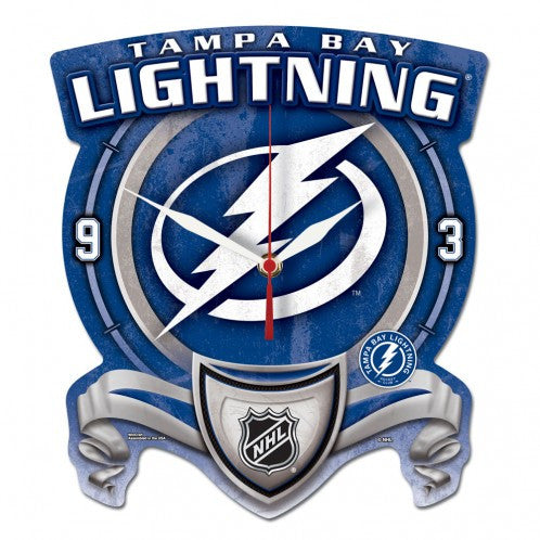 Tampa Bay Lightning High Def Plaque Style wall Clock - Sports Nut Emporium