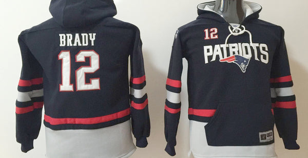 Tom Brady New England Patriots Hockey style  front pouch  pullover Hoodie - Sports Nut Emporium