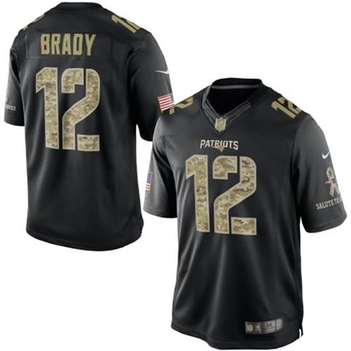 Tom Brady Black Men's  New England Patriots  NFL Limited Salute to Service Jersey - Sports Nut Emporium