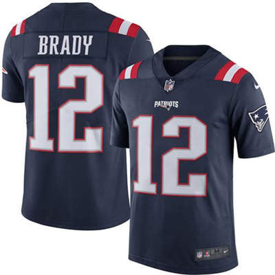 Tom Brady Navy Blue Men's New England Patriots  Limited Rush Jersey - Sports Nut Emporium