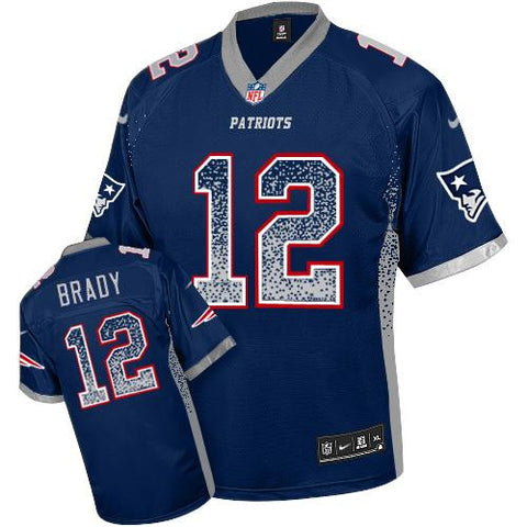 Tom Brady Navy Blue New England Patriots  Men's  NFL Elite Drift Fashion Jersey - Sports Nut Emporium