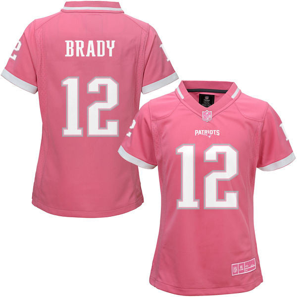 Nike New England Patriots No12 Tom Brady Pink Women's Be Luv'd Stitched NFL Elite Jersey