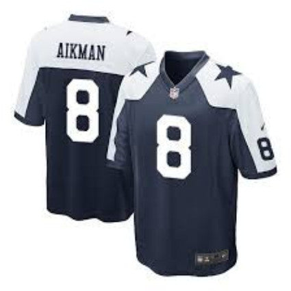 Troy Aikman Navy Blue Thanksgiving Throwback Men's Stitched NFL Limited Jersey - Sports Nut Emporium