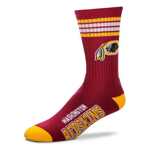 Washington Redskins  4-Stripe Deuce  Color Performance Crew Socks - Sports Nut Emporium