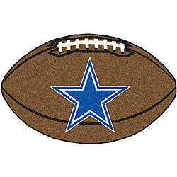 Dallas Cowboys football shaped rug - Sports Nut Emporium