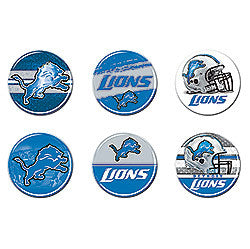 Detroit Lions 6 pack buttons - Sports Nut Emporium