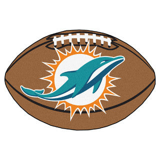 Miami Dolphins football shaped mat - Sports Nut Emporium