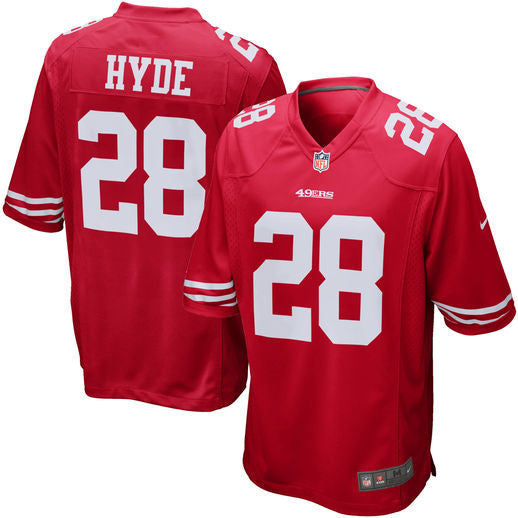 Carlos Hyde San Francisco 49ers Nike Red  Stitched Jersey - Sports Nut Emporium