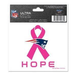 New England Patriots Breast Cancer Awareness 3"x4" Car Window Decal - Sports Nut Emporium