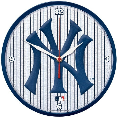 New York Yankees pinstripe wall clock - Sports Nut Emporium