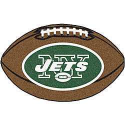 New York Jets football shaped rug - Sports Nut Emporium
