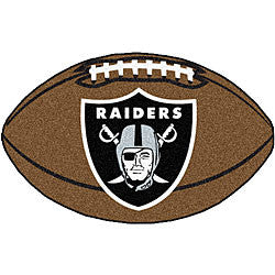 Oakland Raiders football shaped  floor mat - Sports Nut Emporium