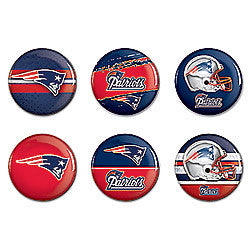 New England Patriots 6 Pack buttons - Sports Nut Emporium