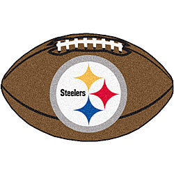 Pittsburgh Steelers football shaped floor mat - Sports Nut Emporium