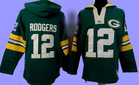Aaron Rodgers Green Bay Packers  Pullover NFL Hoodie Green - Sports Nut Emporium