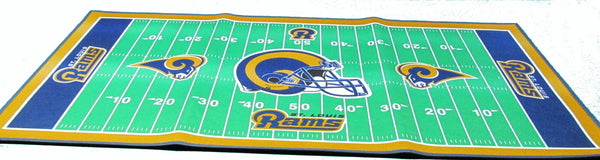 St Louis Rams 28 X 52" football field throw rug - Sports Nut Emporium